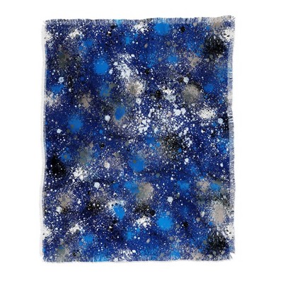 Ninola Design Ink Splatter Blue Night Woven Throw Blanket Blue - Deny Designs
