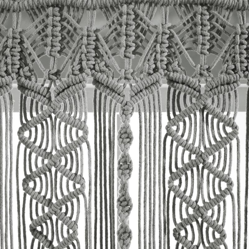50&#34;x20&#34; Boho Macrame Textured Cotton Window Valance Gray - Lush D&#233;cor, 5 of 7