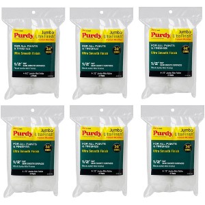 Genuine Purdy 6 Sets of Ultra Finish Jumbo Mini 4-1/2" x 1/2" Nap 2 Pack Roller Covers 140624053-6PK - 1 of 1