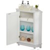 TiramisuBest White Bathroom Cabinet Triangle Corner Storage Cabinet with Adjustable Shelf Modern Style MDF Board - 2 of 4