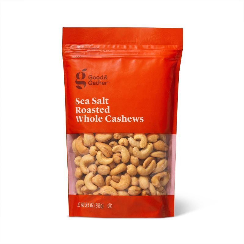 Sea Salt Roasted Whole Cashews - 9.5oz - Good &#38; Gather&#8482;, 1 of 5