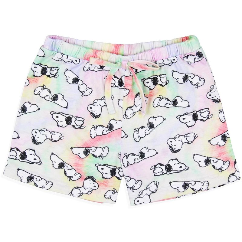 Peanuts Girls' Snoopy Dream In Color Tie-Dye Character Pajama Set Shorts Multicolored, 5 of 7