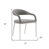 HomeRoots Set of Two Gray And Silver Upholstered Polyester Open Back Dining Arm Chairs - 3 of 4
