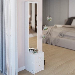 Length 11.8" x Width 15.7" x Height 63" Simple Stylish Dressing Mirror Cabinet, Full Body Mirror Cabinet, Extra Large Mirror - 1 of 4