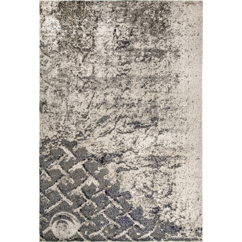 Colette Hand-Knotted Wool Black and White Area Rug 8'x10' +