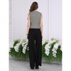 Hobemty Women's Striped Sleeveless Button Down V Neck Vintage Formal Vest - 4 of 4