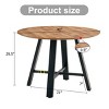 ChicFurnit Coffee Table Modern Circular Wooden with Black Metal Legs for Home and Office Spaces, Brown, 42"*42"*29.5" - 3 of 4
