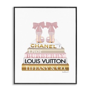Stupell Industries Pink Gold Heels Bookstack, 11" x 14" - 1 of 4