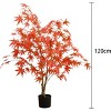 Acekool Artificial Maple Tree, Large Faux Autumn Tree with Pot, Red Silk Fall Decor Plant, Indoor Decorative for Home, Party - 3 of 4