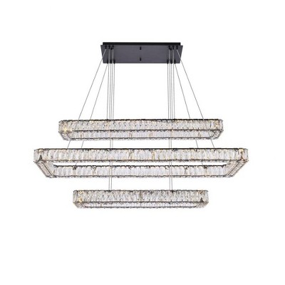 Elegant Lighting Monroe 3 - Light Pendant in  Black