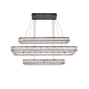 Elegant Lighting Monroe 3 - Light Pendant in  Black - 1 of 4