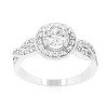 Slickblue Infinity Twist Halo Engagement Ring for Women, Round Cut Clear Cubic Zirconia, Sizes 5-10 - 3 of 4