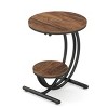 Syemin End Tables Industrial Side Table, 2-Tier End Table with Storage Shelf, Rustic Brown Accent Table for Living Room, Brown, 19.69"*19.69"*23.62" - 2 of 4