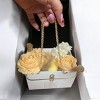 Glow Grace Decorative Flower Candle Gift Box Set, Scented Wax Roses with Gold Chain Handle, White Basket - 4 of 4