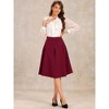 Allegra K Women's Pleated Button Decor High Waist Casual Office Swing Midi Skirts - 4 of 4