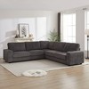 110" Oversized L-Shaped Corduroy Corner Sofa with USB & Type-C Port, Storage Armrest, Cup Holders, Deep Seat Sectional Couch for Living Room - 4 of 4