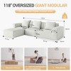TiramisuBest Belfin Modular Sectional Sofa, Convertible Sofa, Floor Sofa Bed with Armrest, Comfy Compressed Sofa for Living & Bedroom,Beige - 3 of 4
