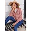 BLUEMING Womens Cropped Corduroy Shackets Long Sleeve Button Down Jackets Tops Fashion Fall Lightweight Shirts - 2 of 4