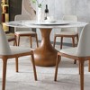 KWPZQEB Modern Dining Chairs Set of 2, PU Leather Dining Chairs with Wooden Legs, Upholstered Dining Chair for Kitchen, Dining Room, Living Room, Gray - 2 of 4