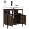 CLIHOME Engineered Wood Bathroom Sink Cabinet with Powder-Coated Steel Frame, Modern Storage Sideboard Cupboard for Toiletries - 3 of 4