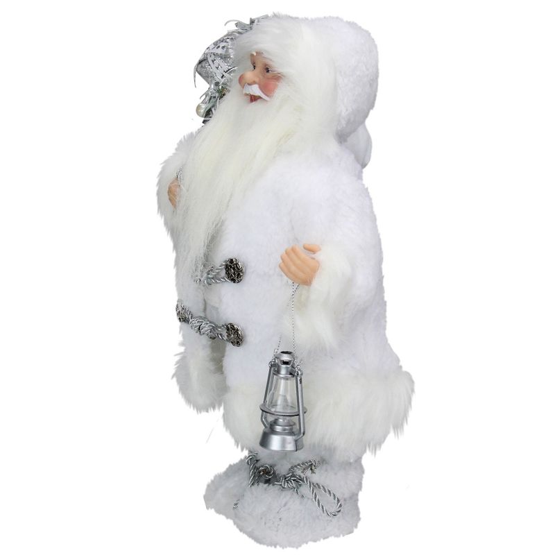 Northlight 12" White Standing Santa Claus Christmas Figure with Lantern, 2 of 6