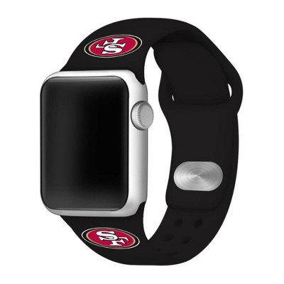 NFL San Francisco 49ers Apple Watch Compatible Silicone Band 42mm - Black