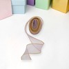 Unique Bargains Ribbon Gold-Edged Fishtail Organza Simple Style Polyester 354.33"x1.57" 1 Pc - 2 of 3