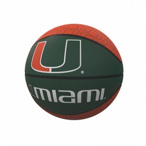 NCAA Miami Hurricanes Repeating Logo Mini-Size Rubber Basketball - 1 of 3