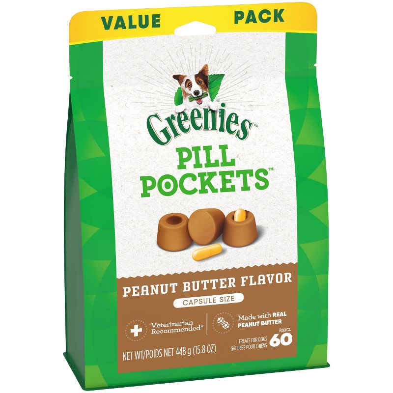 Greenies Pill Pockets Capsule Size Peanut Butter Flavor Chewy Dog Treats, 4 of 12