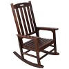 Patio Wooden Oversized Rocking Chair,Chaise Rocking Chair With Wide Seat And Tall Backrest,Indoor And Outdoor Rocking Chair -Maison Boucle - 3 of 4