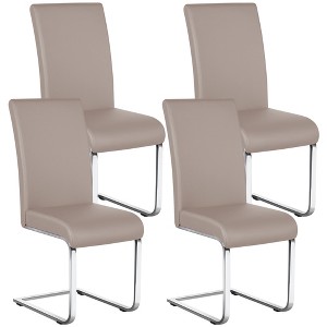 Yaheetech Set of 4 Faux Leather Dining Chairs with Metal Legs - 1 of 4