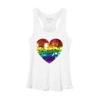Adult Design By Humans Rainbow Disco Ball Heart By melvillesRacerback Tank Top