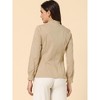 INSPIRE CHIC Women's Mock Neck Ruffle Work Office Cotton Pleated Button Up Shirt - 4 of 4