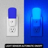 YANSUN 2-Pack 1W Plug-In Light Sensor Night Lights, Vertical Design, Blue Light (with Blue Shade), Slide Dimming, US Plug - 2 of 4