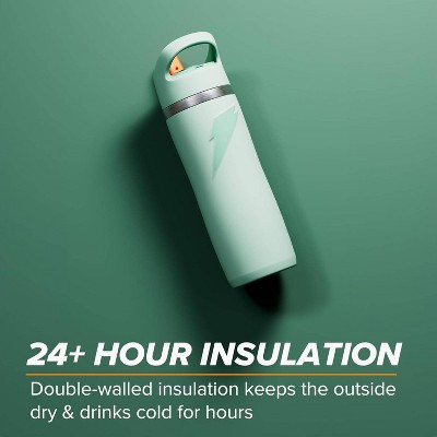 Sage Green 22oz Stainless Steel Insulated Water Bottle with Straw Top