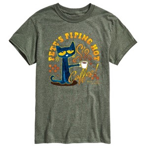 Men's - Pete the Cat - Piping Hot Coffee Short Sleeve Graphic T-Shirt - 1 of 4