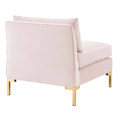 Luxe Pink Velvet 103" Three-Piece Sectional Sofa
