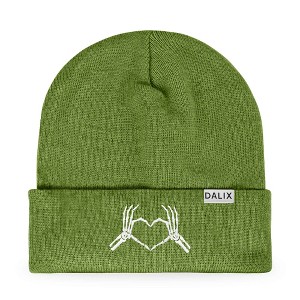 Dalix Heart of Bones Embroidered Beanie Skeleton Warm Winter Knit Hat for Women - 1 of 4