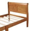 PAGED Modern Wooden Platform Bed, Twin Size Bed Frame with Headboard and Wood Slat Support, Sleigh Bed for Bedroom - 3 of 4
