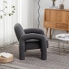 SEYNAR Modern Teddy Upholstered Accent Chair with Tubular Multifunctional Legs for Living Room - 3 of 4