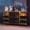 Farmhouse Wine Bar Cabinet with LED Light, Industrial Coffee Bar with Wine Rack and Glass Holder - 2 of 4