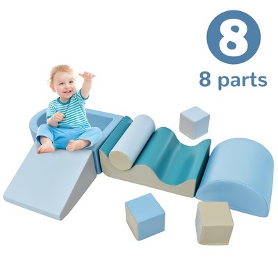 CuisinSmart 8 Pieces Soft Climb and Crawl Foam Playset, Soft Climbing Indoor Set for Preschools, Toddlers, Indoor Active Play Structure