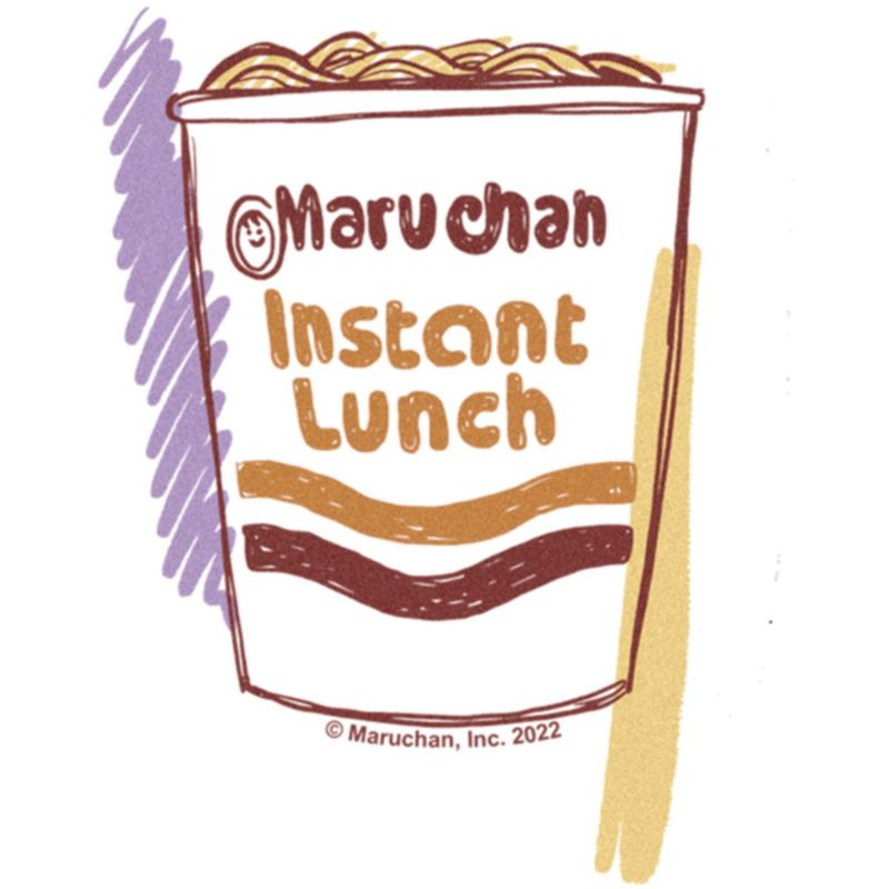 Juniors Womens Maruchan Instant Lunch Sketch T-Shirt, 2 of 5