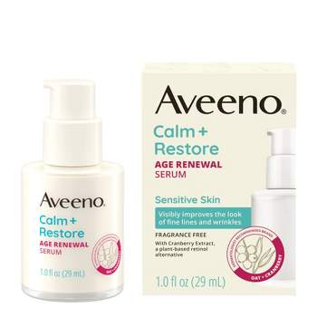 Aveeno Calm + Restore Age Renewal Face Serum with Nourishing Oat & Cranberry Extract - 1.0 fl oz