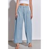 Imily Bela Womens Wide Leg High Waisted Baggy Side Pleated Boyfriend Loose Denim Pants - 4 of 4