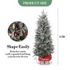 4.5ft Artificial Christmas Tree, Hinged Full Xmas Tree with Sleigh Base, 200 Lights, 12 Red Decorations, Xmas Decor - 2 of 4