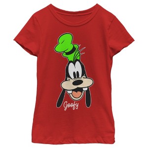 Girl's Disney Goofy Portrait T-Shirt - 1 of 4