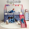 KWPZQEB Twin Size Loft Bed w/ Pennant Banner Flag and Star Stickers, Metal Loft Bed with Safety Guardrail & Ladders, No Box Spring Required - 4 of 4