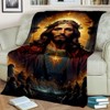Lomsoe Jesus Themed Print Flannel Blanket - All Seasons Soft and Warm Throw Blanket for Bed, Napping, Camping, Travel, Office - 3 of 4