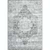 Elegant Floral Rug, Washable Low Pile Carpet, Foldable Non-Slip Runner, Easy Clean Accent Rug for Bedroom - 2 of 4